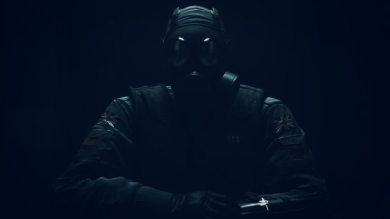 art and craft, cut out, portrait, indoors, studio shot, adult, security, mask, digital, character, protection, black background, one person, Rainbow Six: Siege
