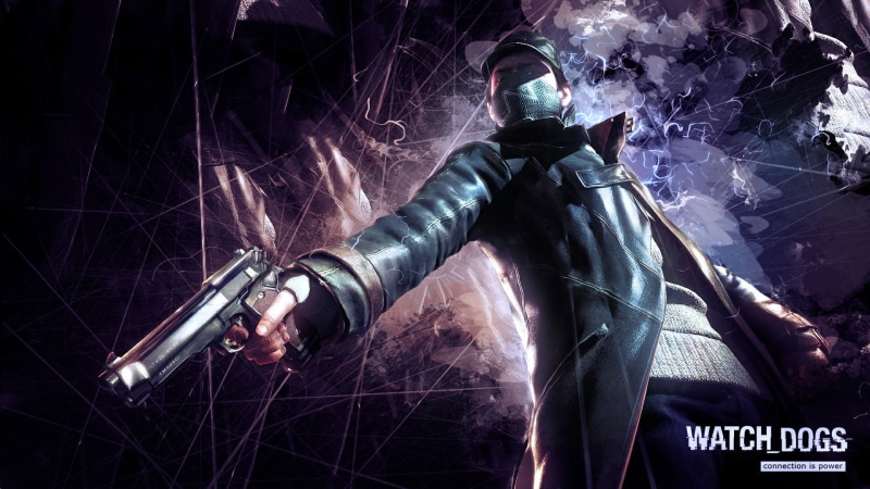 adult, game, government, security, human body part, 1080P, digital art, protection, indoors, watch, machine gun, video games, Watch_Dogs, human representation
