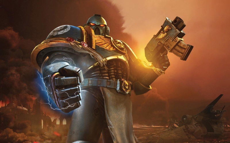 character, night, arts culture and entertainment, men, military, protection, two people, helmet, Ultramarines, conflict, holding, technology, 1080P, headwear