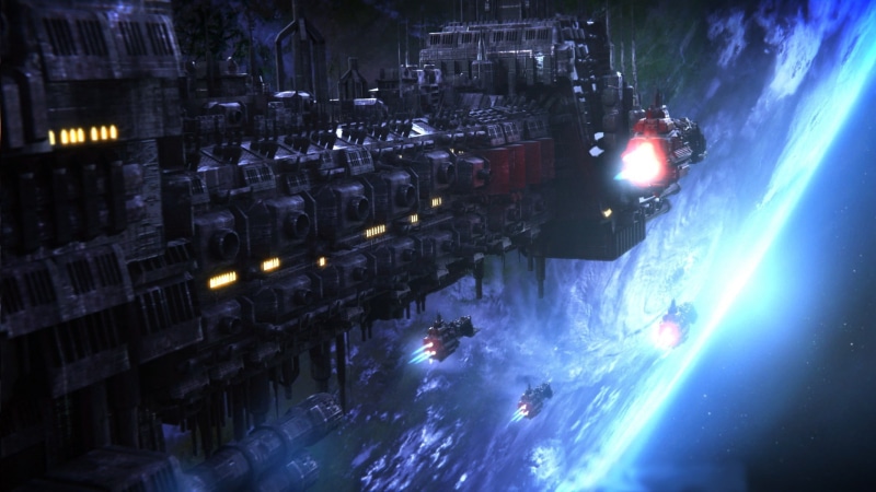 incidental people, winter, spaceship, light, building exterior, smoke - physical structure, nature, lighting equipment, nightlife, city, digital, 1080P