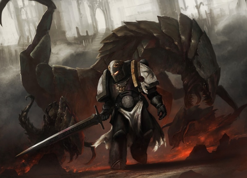 480P, black, k, warhammer, x, templar, space, marine, tyranids, hd, Warhammer 40K, artwork, aircraft, art, space marine