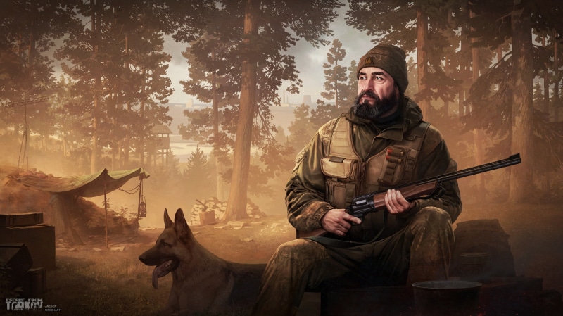 Ivan Vilmant, Battlestate Games, 1080P, Dealer, The gun, Huntsman, R.2028, Art, Russia 2028, Hunter, Dog, Forest, Escape from Tarkov