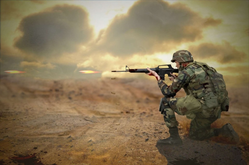 clothing, gun, security, shooting a weapon, battle, armed forces, military, weapon, 1080P, conflict, uniform, government, survival, war, camouflage clothing