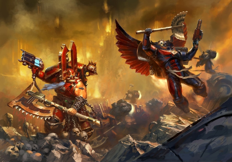 1080P, space marine, battle, chaos space marine, Khorne, champion, Warhammer 40 000, Kharn the Betrayer, berserker, sake