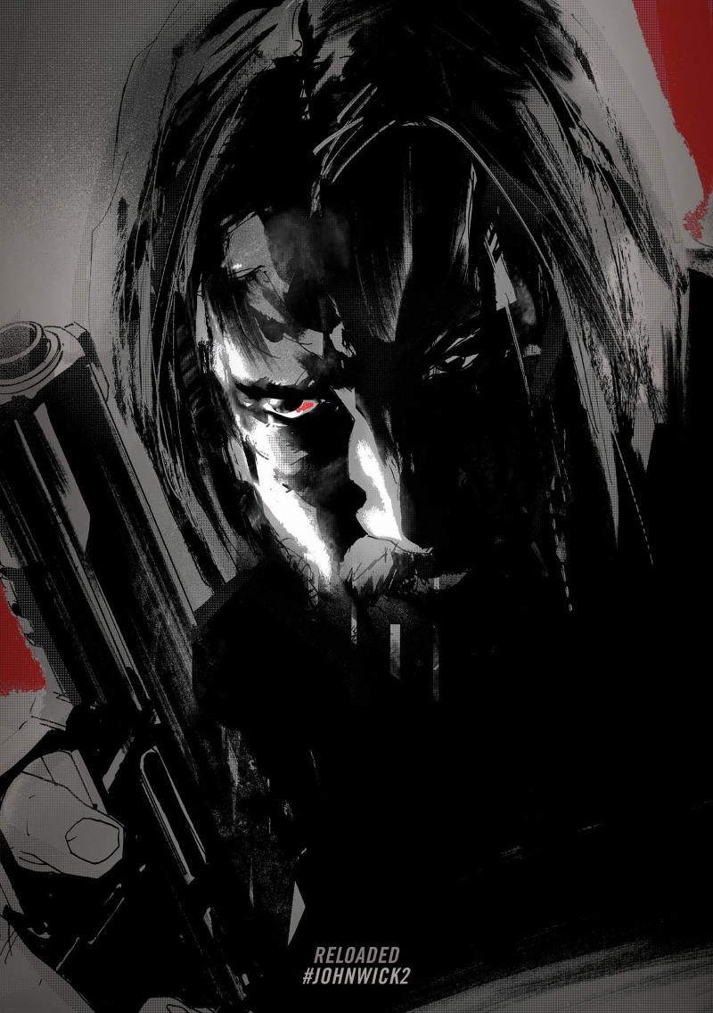 arts culture and entertainment, string instrument, John Wick Chapter 2, representation, musical instrument, Keanu Reeves, technology, 1080P, reflection