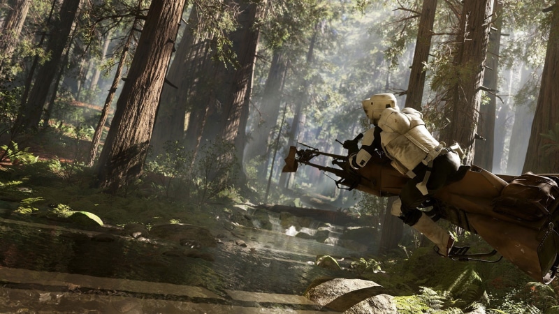 Endor, Star Wars: Battlefront, EA Games, speeder bike, scout trooper, 1080P, Star Wars