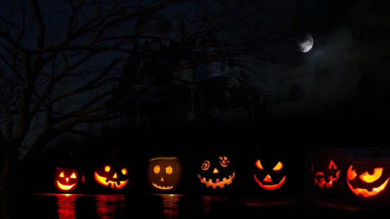1080P, jacks, halloween, 3d and abstract, pumpkin, jack-o-lantern, haunted, moon