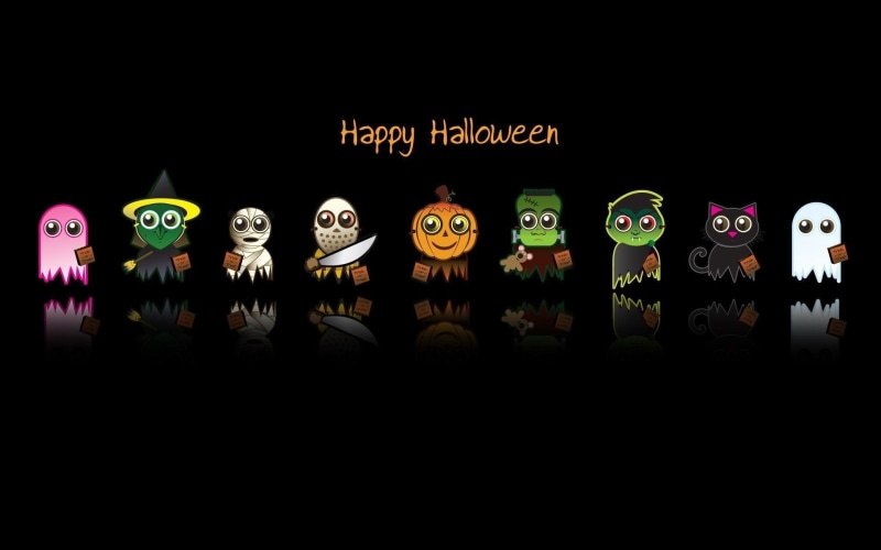 characters, halloween, happy, funky pumpkin, halloween decorations, knife, spooky Halloween, 1080P
