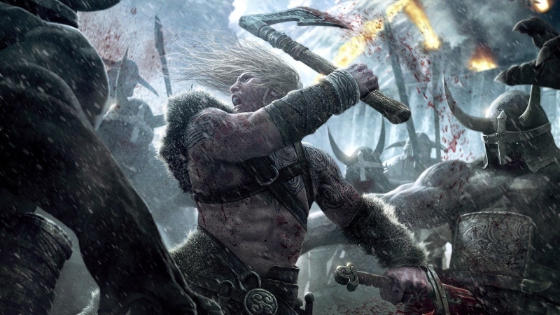 statue, war, Vikings, mammal, religion, real people, outdoors, man, fantasy art, sculpture, water, battle, enjoyment, architecture, ax, game, nature, day