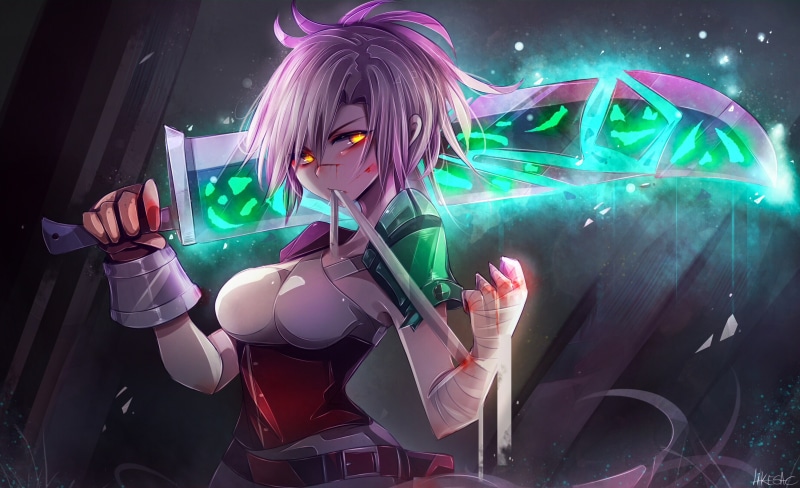 Woman Warrior, Overwatch, Sword, Pink Hair, Riven (League Of Legends), 2K, Video Game