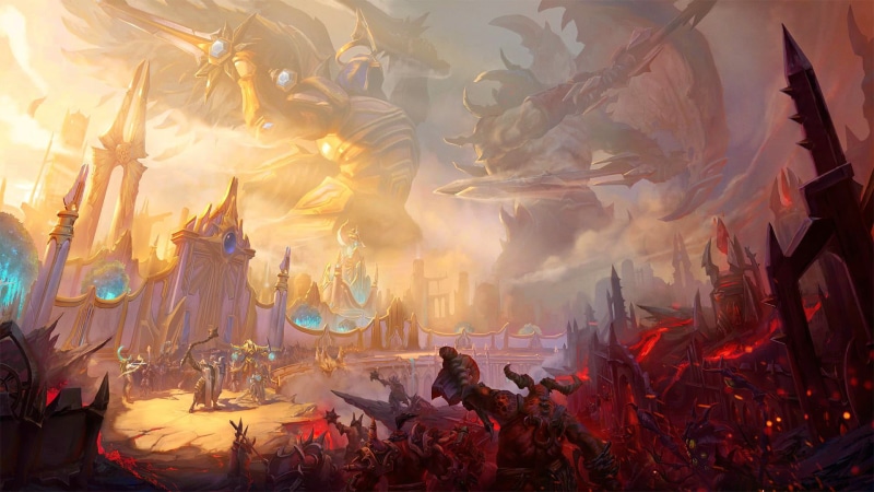 1080P, belief, smoke - physical structure, group of people, Diablo III, architecture, night, high angle view, Blizzard Entertainment, religion, Battlefield of Eternity