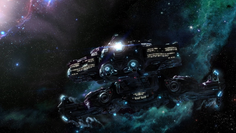 mode of transportation, astronomy, close-up, outdoors, transportation, nature, Starcraft II, video games, space, 1080P, technology, StarCraft II: Wings of Liberty
