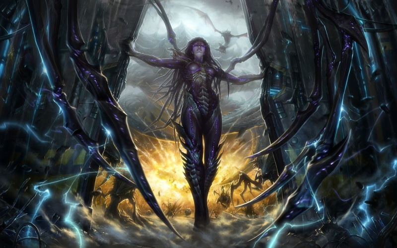 art, transparent, female, Zerg, imagination, abstract, fantasy art, video games, digitally Generated Image, Starcraft II, digital composite, science, backdrop