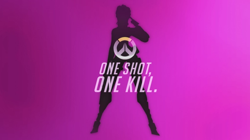 Overwatch, holding, full length, one person, purple background, hairstyle, fashion, Blizzard Entertainment, pink color, Amélie Lacroix, portrait, Widowmaker (Overwatch)