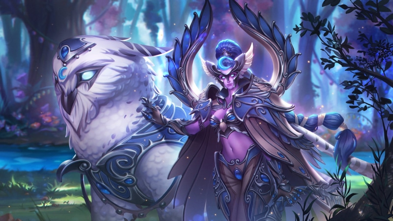 long hair, heroes of the storm, Blizzard Entertainment, Warcraft, belly, forest, 1080P, Maiev Shadowsong, Night Elves