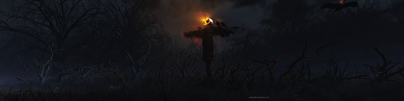 scarecrow, environment, red, dark, outdoors, nature, tree, land, smoke - physical structure, fire, pollution, night, no people, communication, black, fire - natural phenomenon