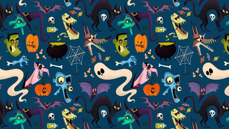 pattern, funny, graphics, halloween, 4K, ghost