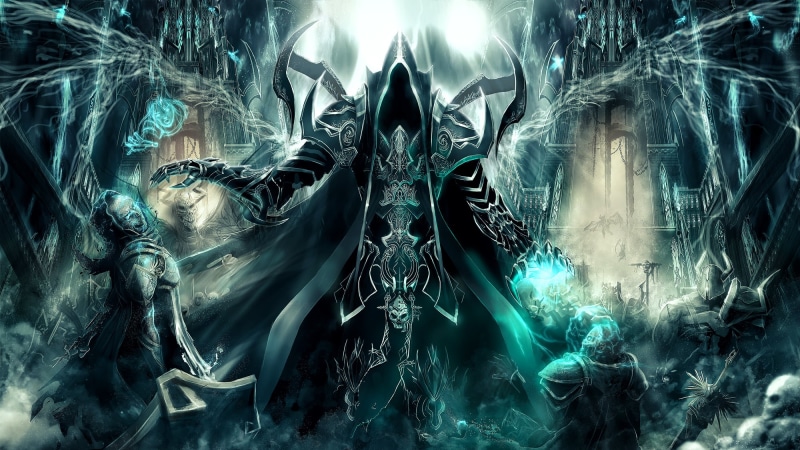 people, smoke - physical structure, arts culture and entertainment, real people, reaper of souls, blue, malthael, backgrounds, light - Natural Phenomenon
