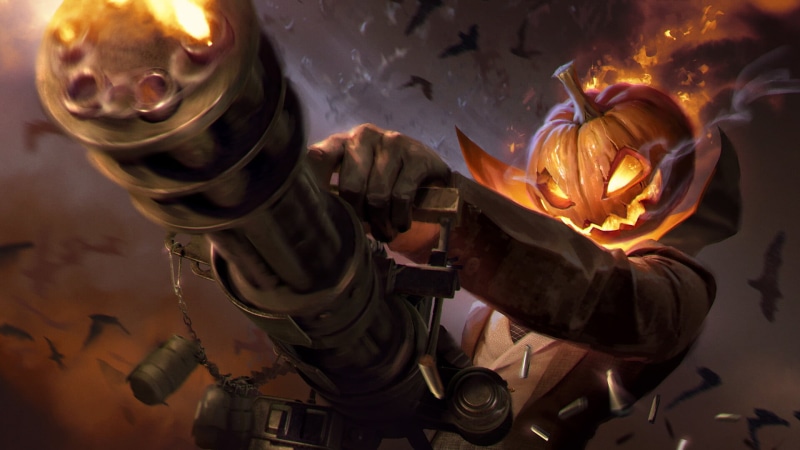 1080P, Halloween, Holiday, Jack-o-lantern, Minigun, Pumpkin