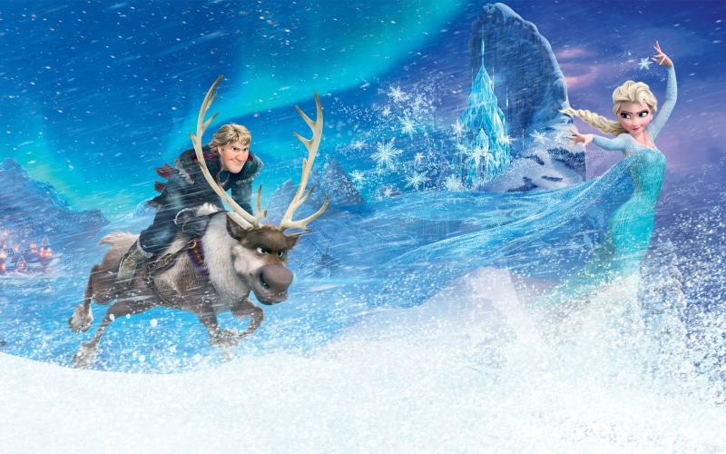 swimming pool, nature, Princess Elsa, adult, swimming, two people, animated movies, 2K, Frozen (movie), movies, underwater, splashing, emotion, digital composite