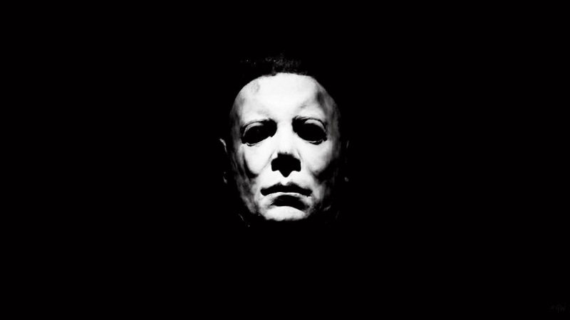 digital composite, human bone, portrait, human body part, headshot, 1080P, copy space, body part, domestic room, Movie, evil, looking at camera, Halloween (1978)