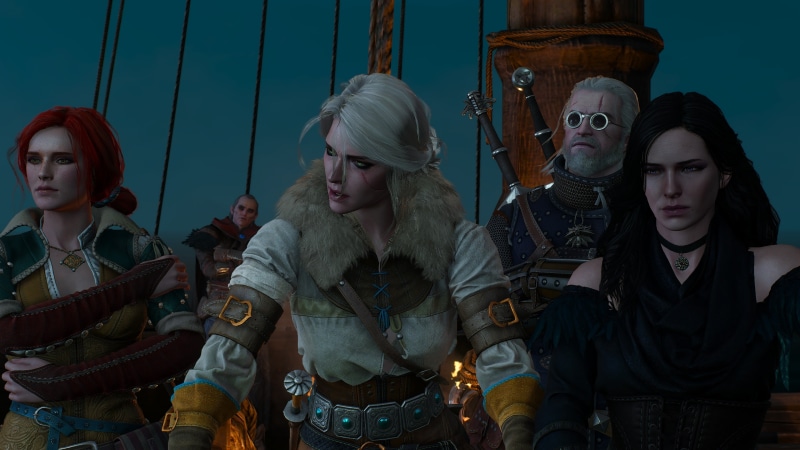 front view, dyed hair, hairstyle, group of people, people, Yennefer,  4K, standing, females, looking, women, looking at camera, The Witcher, young women