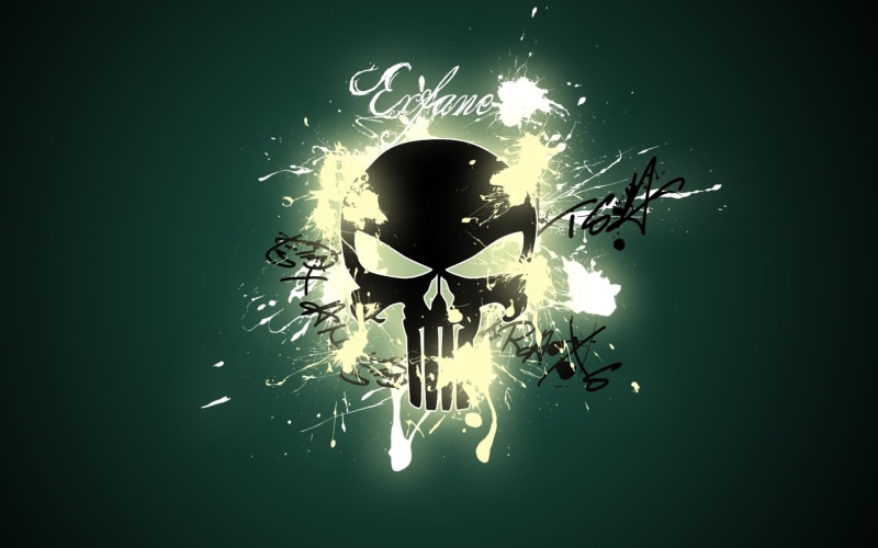 skull, logo, punisher, colors, 1080P, action, crime