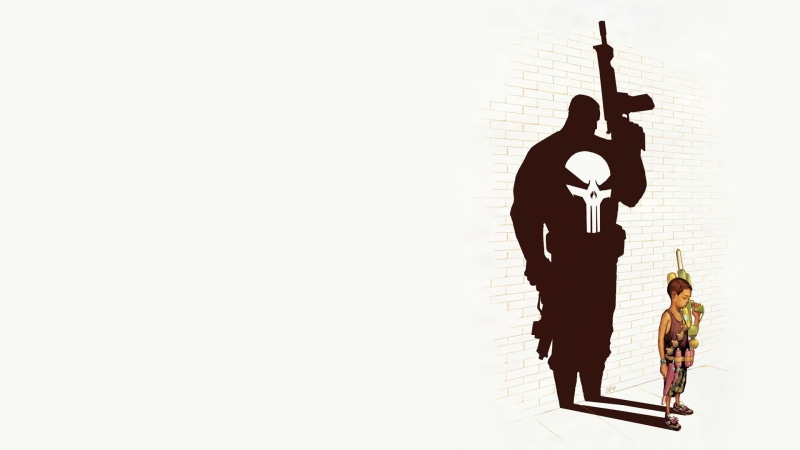 day, imagination, sunlight, copy space, men, group of people, art and craft, architecture, male likeness, punisher, standing, children, people, trash, adult