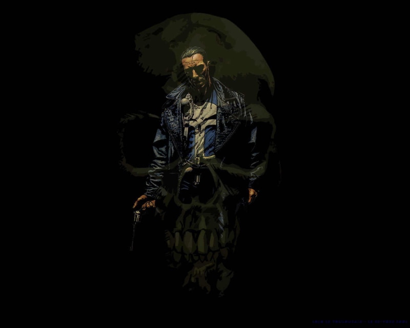 black, 720P, cartoon/comic, hd, punisher