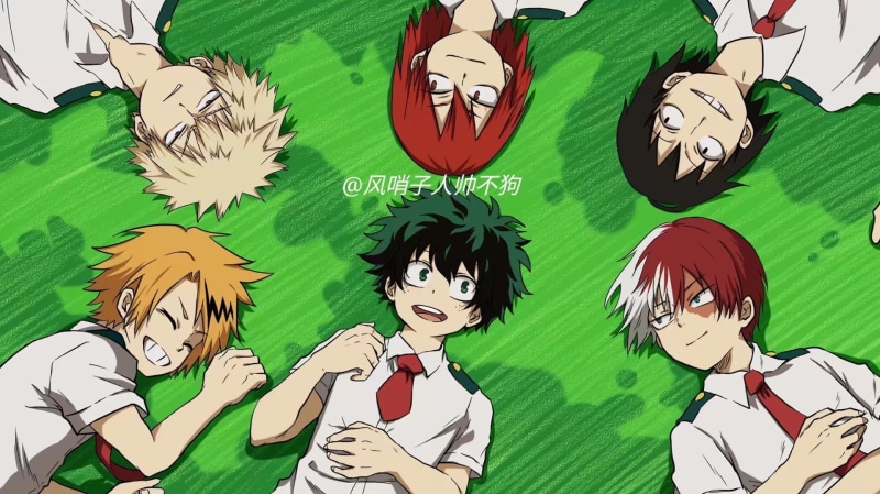 1080P, real people, Eijiro Kirishima, creativity, Anime, My Hero Academia, Izuku Midoriya, lifestyles, art and craft, Shouto Todoroki, enjoyment, green color