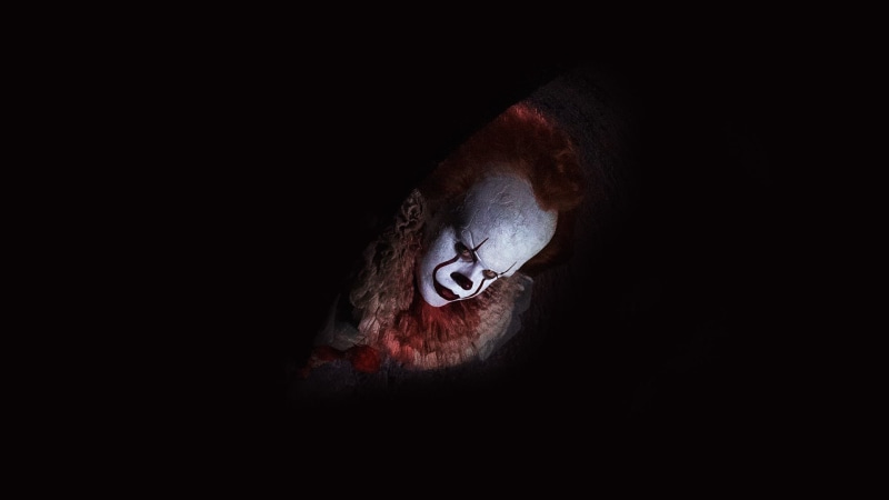 body part, It (Movie), copy space, It (2017), Scary, human body part, Horror, Pennywise (It), black background, darkroom, human face, Dark, eye, close-up