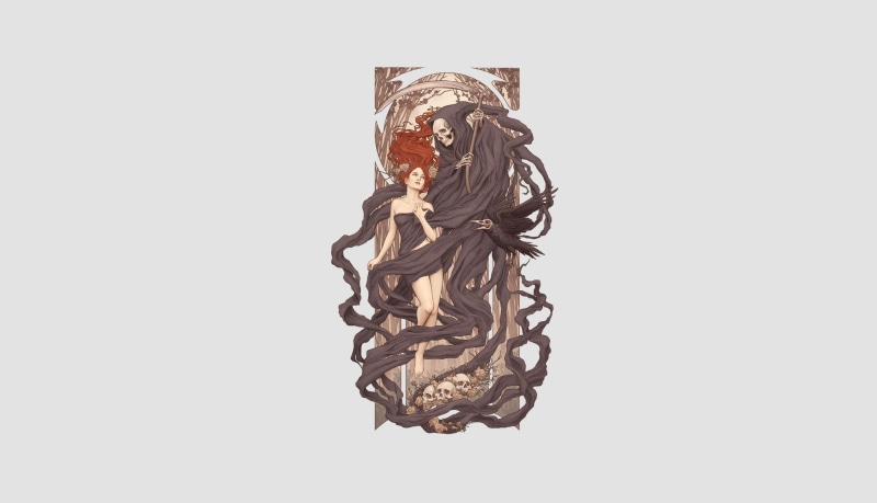 human representation, scythe, design, drawing, creativity, reaper, art and craft, crumpled, no people, nature, female likeness, representation, black color