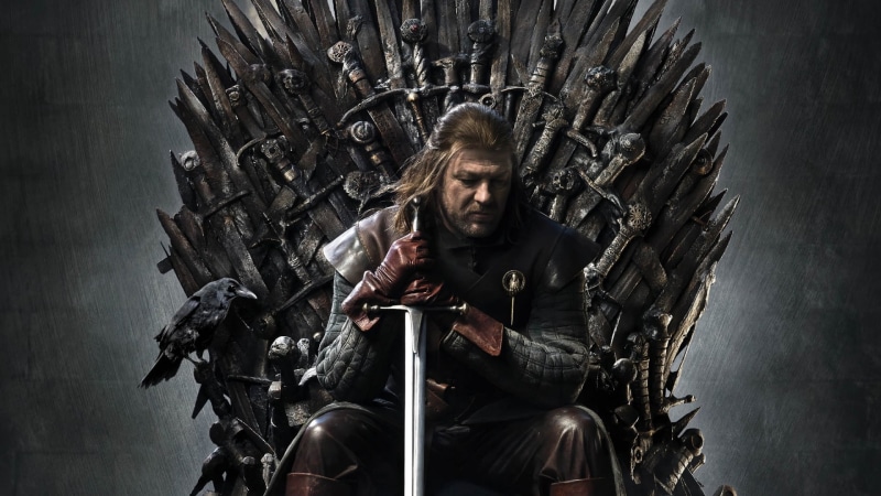 weapon, fantasy art, holding, thrones, actor, indoors, young adult, Ned Stark, TV, mid adult, men, raven, game, Sean Bean, three quarter length, 1080P