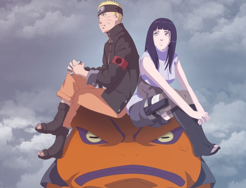 asian, Myoboku, full length, kumo, moe, leisure activity, outdoors, three quarter length, sky, cute, young women, japanese, Uzumaki Naruto, women, Gamakishi