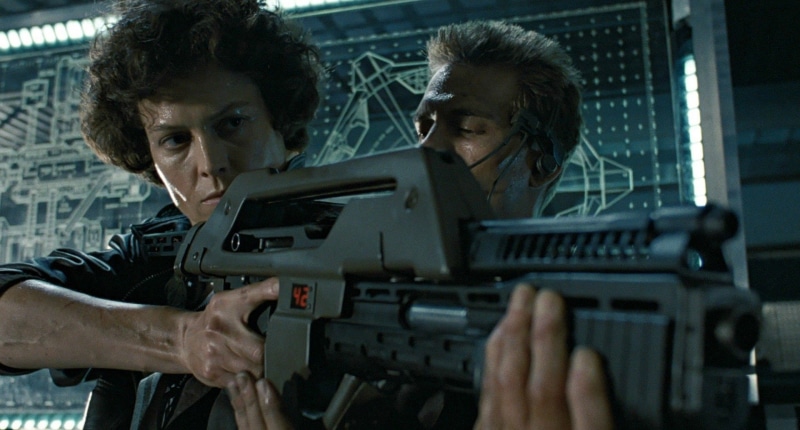 Rifle, Ellen Ripley, Woman, Actress, Aliens (Movie), Sigourney Weaver, Celebrity, Actor, 1080P, Alien, Aliens
