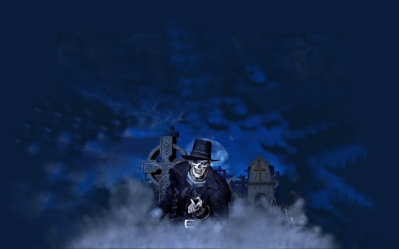 halloween, 1080P, full-moon, graveyard, tombstones, spooky, moon, crosses, fall, cemetery, autumn