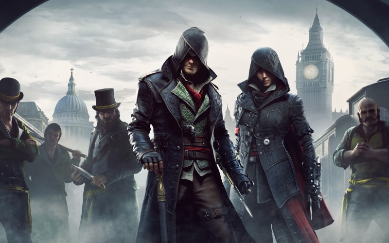 game, travel, Assassins Creed Syndicate, medium group of people, building exterior, men, cultures, s, day, holding, europe, group, togetherness, people