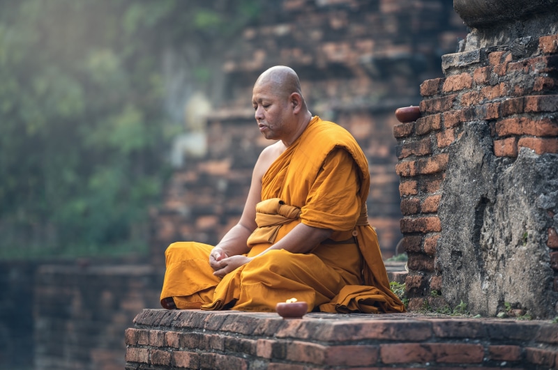 jewelry, portrait, concept, worship, tradition, meditation, shaved head, serenity, buddhist, introspection, relaxation, sitting, peace, the symbol, enlightenment