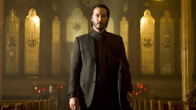 portrait, Keanu Reeves, three quarter length, well-dressed, illuminated, one person, night, young men, John Wick , luxury, movies, young adult, architecture