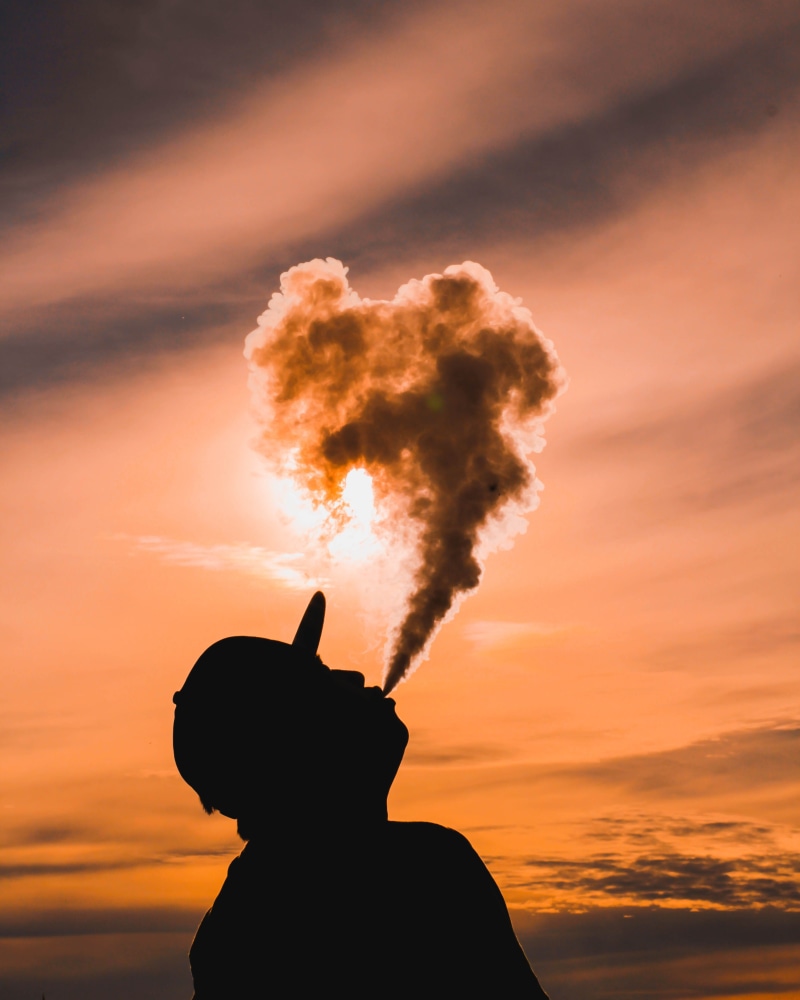 male, headshot, smoke - physical structure, back lit, dark, portrait, poisonous, photography, pollution, men, vaping, visual, blowing, weapon, holding