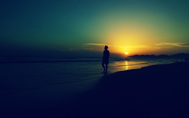 photography, horizon over water, water, sunset, real people, nature, waves, outdoors, sad, lifestyles, one person, standing, beauty in nature, sky, man