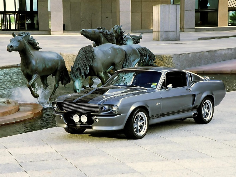 art and craft, Ford Mustang, gone in 60 seconds, Shelby, car, built structure, vehicle, animal, statue, gray, Shelby GT500, mode of transportation, street