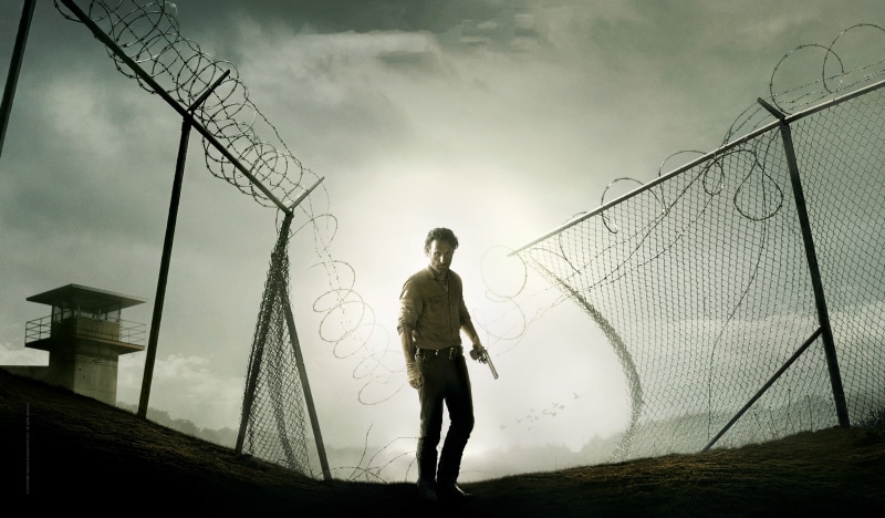 The Walking Dead, young adult, real people, adult, dead, outdoors, rick, casual clothing, boundary, 2K, rear view, walking, one person, cloud - sky