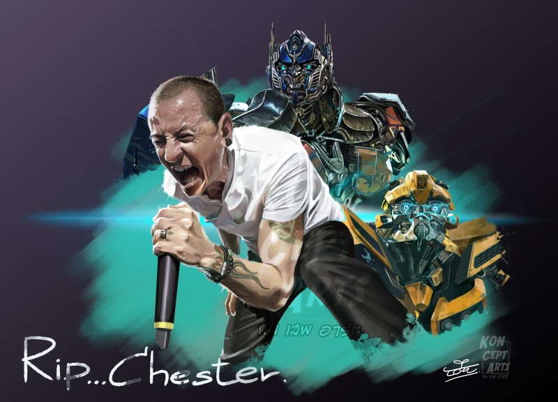 soundtrack, the film, 2K, music, Chester Bennington, Linkin Park, Transformers, art