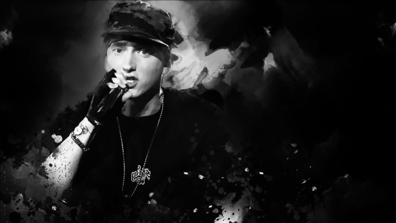 social issues, sign, smoking issues, portrait, human Face, warning sign, eminem, 1080P, front view, dark, rap, bw, fashion, females, caucasian Ethnicity