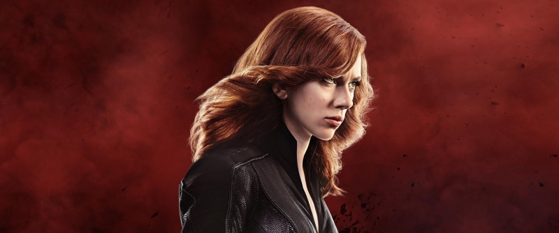 young women, 2K, arts culture and entertainment, dyed red hair, redhead, hairstyle, indoors, Black Widow, Scarlett Johansson, women, nightlife, red background