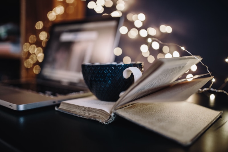 Magic, coffee - drink, decoration, time, crockery, drink, close-up, no People, lights, table, indoors, publication, defocused, Fairy Lights, bokeh, paper