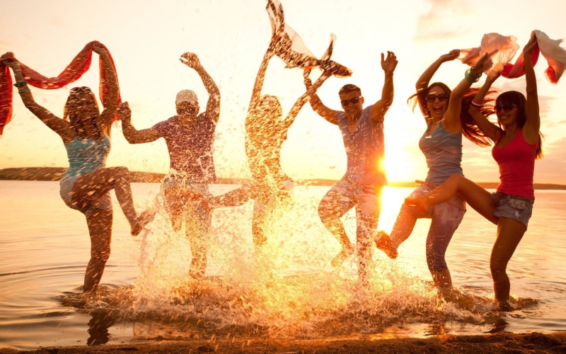 jump, party, fun, photo, 720P, people, dancing, shot, beach, youth, mood, view, sunset