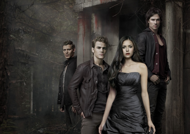 females, Elena Gilbert, emotion, aggression, elegance, Paul Wesley, black, beauty, young Women, men, beautiful, 1080P, adult, spooky, women, strapless
