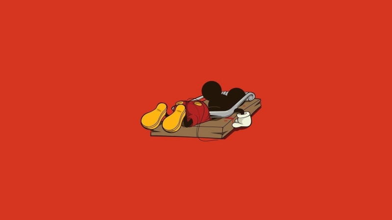 red, Disney, leisure activity, orange color, Mickey Mouse, lifestyles, people, copy space, high angle view, nature, mouse, trap, red background, indoors